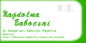 magdolna babocsai business card